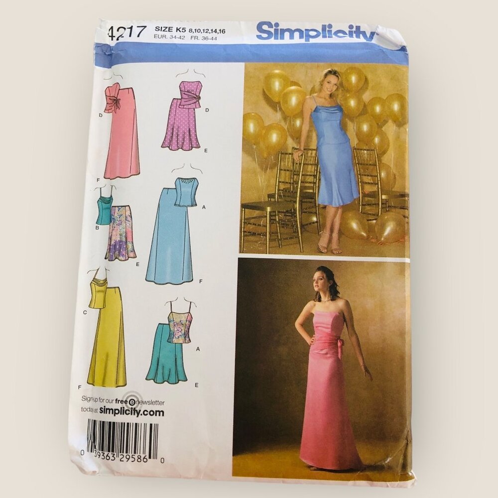 Simplicity Sewing Pattern 4217 Misses Special Occasion Top Skirt Size 8-16